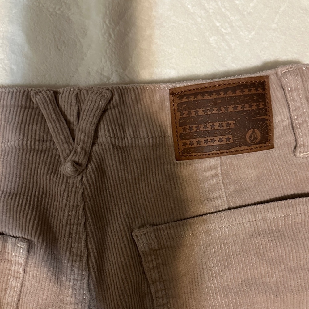 Volcom Women's Khaki Corduroy Wide Leg Pants - Picture 5 of 5